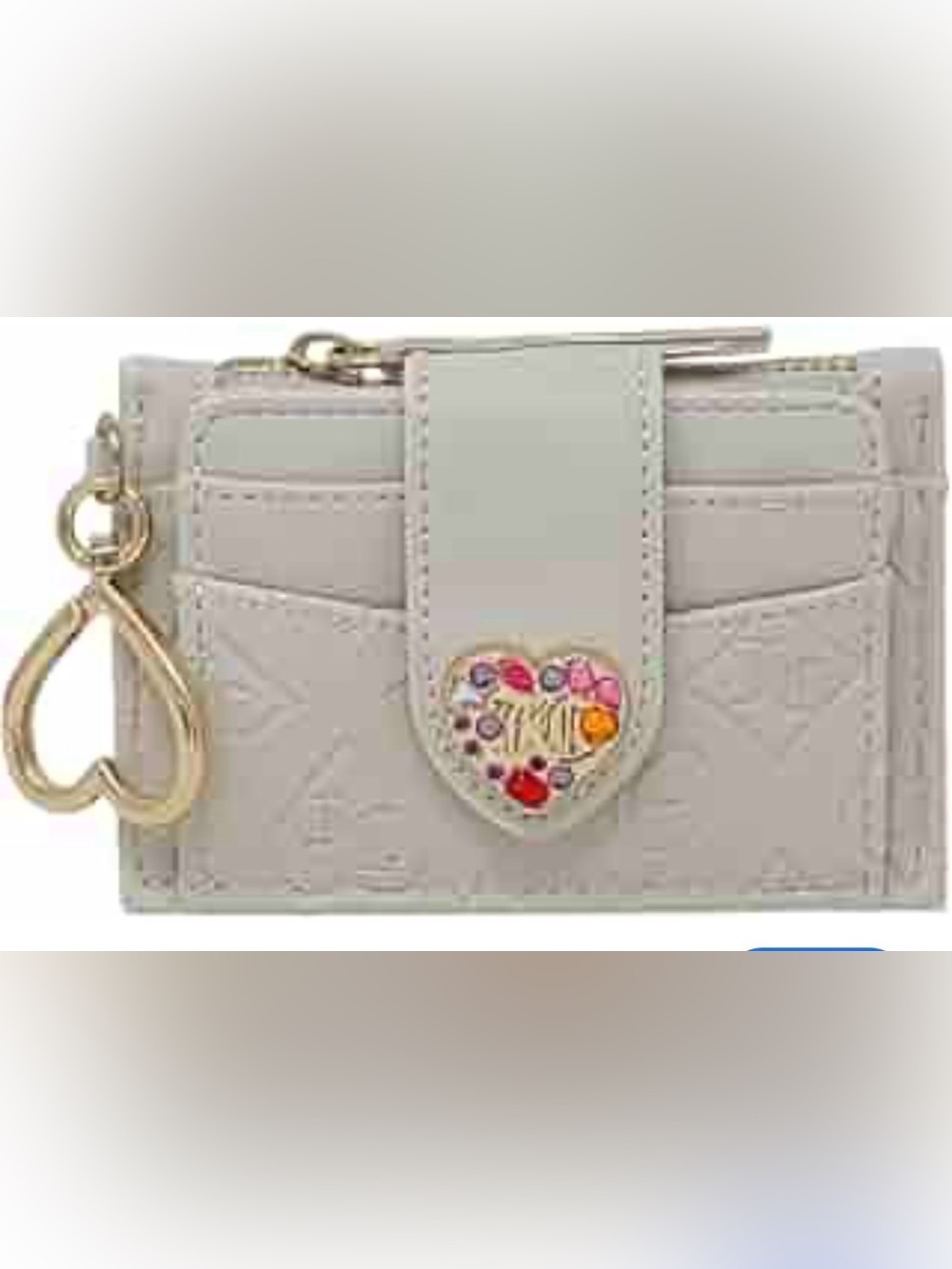 Juicy Couture White Embossed Heart-Accent Wallet Cardholder